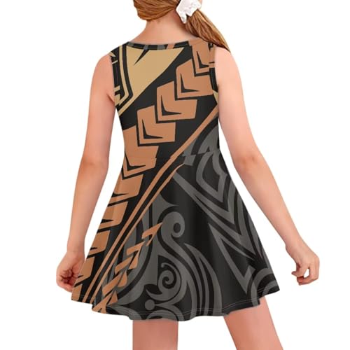 Tropical Holiday Twirly Dresses Polynesian Puletasi Samoa Girls Dress A-Line Swing Twirl Dress Sleeveless Dress2