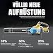 GEVEELIFE Akku-Laubbläser, 20V 257 km/h Elektrischer Laubbläser mit 3-Gang & 2x5,0Ah Akkus –Kabellos laubbläser für für Garten, Laub,Staub & Schnee (Inklusive Batterie), Gelb