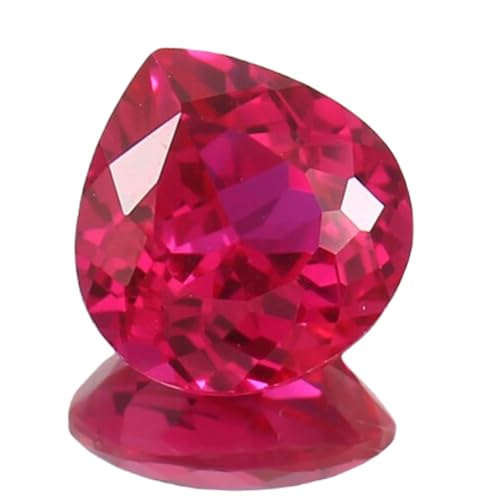 Rubis naturel cœur 9x9mm taillé à facettes pour création de bague et collier