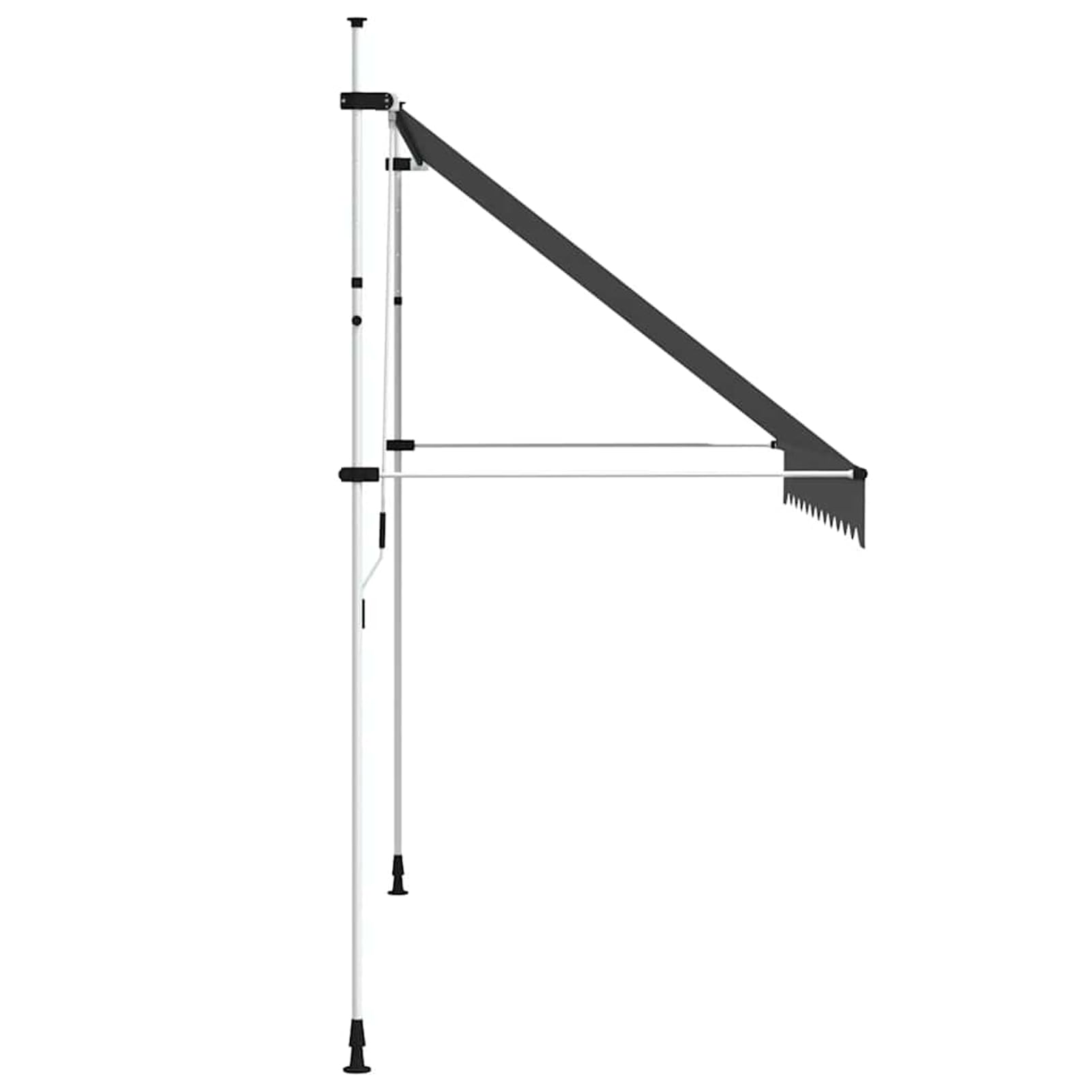 Wysuwana markiza 300 x 120 cm, ręczna obsługa, antracyt, wodoodporna tkanina poliestrowa, stalowa rama, ogród, balkon, na zewnątrz