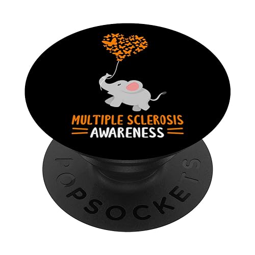 Concientización sobre la esclerosis múltiple Ms Month Elefante Mariposa PopSockets PopGrip Intercambiable