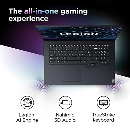 Image of Lenovo Legion 5 Gaming Laptop, 17.3 inch Full HD Display, AMD Ryzen 5 5600H Processor, NVIDIA GeForce GTX 1650, 9GB RAM, 514GB SSD, Webcam, Wi-Fi 6, Windows 11 Home, Black