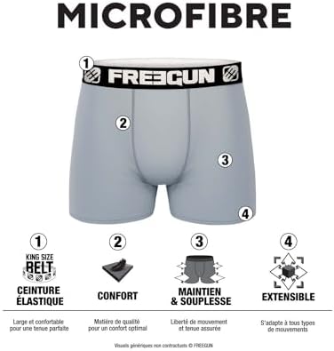 FREEGUN Boxershorts voor heren, boxershorts, willekeurig model, comfortabel en aangenaam (5 stuks), Meerkleurig, M
