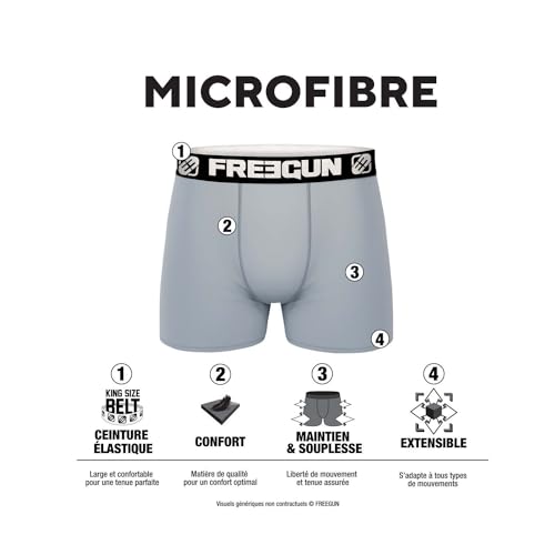 Freegun ropa interior de hombres en pack de 4 calzoncillos bóxer de microfibra 2