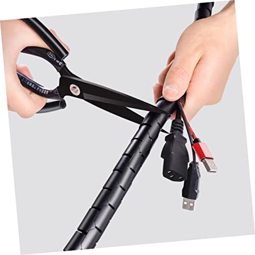 Funda en espiral para cables HOMSFOU organizadora, negra, duradera y resistente para hogar y oficina miniatura 5