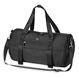 Gaiam Black Duffle Gym Yoga Travel Weekender Overnight Bag for Men and Women - Large Carry On Luggage Bag for Airplane/Vacation Traveling Essentials