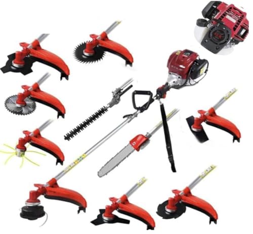 GX50 Gas 10 in 1 Brush Cutter 4 Strokes Weed Eater Chain Saw Lawn Mower Hedge Trimmer