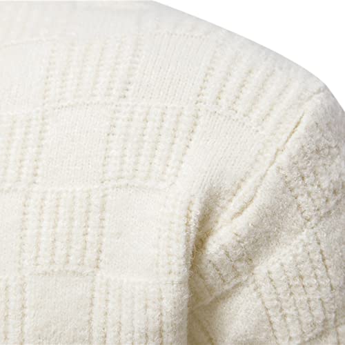 Men's Turtleneck Sweaters Waffle Knitted Pullover Sweaters Long Sleeve Sweater Fall Winter Warm Knitwear3