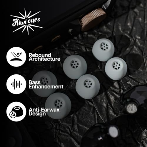 Image of Linsoul Kiwi Ears Flex Earbud Tips, Replacement Silicone IEM Tips, 3 Pairs, S /M /L Size, for KZ ZS10 Pro 2, SuperMix 4,Hype4,Orchestra Lite, Cadenza Wired /Wireless Earphones (Gray)