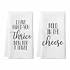 Fold in The Cheese Kitchen Towels 2 Pack Waffle Dish Towels TV Show Merchandise Gift Funny Bathroom Hand Towels Birthday Housewarming Gifts for SC Fans