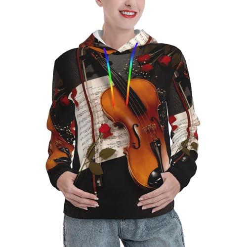Sweat à capuche violon et imprimé graphique pour vos moments de détente automnaux