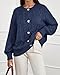 BTFBM Chunky Cardigan Sweaters for Women Fall Fashion 2025 Button Long Sleeve Loose Cable Knit Winter Coats Outerwear(Dark Blue, X-Large)