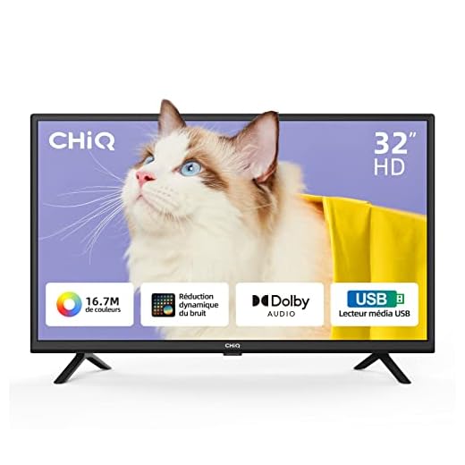 CHiQ TV LED L32G5W, 80 cm (32 Pouces), Dolby Audio, Tuner (DVB-T/T2/C/S/S2), HDMI/USB/CI/RF, Lecture Blu-Ray par USB