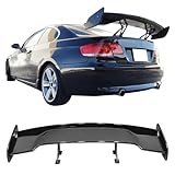 IKON MOTORSPORTS, Universal 57 Inch GT Trunk Wing Spoiler, Adjustable ABS Glossy Black Rear Trunk Spoiler Wing, for Most Honda Toyota Nissan Ford Dodge Coupe Sedan Hatchback Wagon