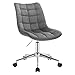 WOLTU BS76dgr Chaise de Bureau Tabouret roulettes réglable en Hauteur, Tabouret de Bureau Chaise pivotante en Velours,Gris Foncé