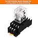 MECCANIXITY 1Pcs AC 220V Electromagnetic Power Relay, 14-Pin 3A Power Coil Relay with LED Indicator and Socket Base DPDT 4NO 4NC - MY4NJ for Industrial, Home Appliances and DIN Rail System