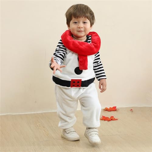 Cute Clothes Set for Kids Girls Outfit Soft Cotton Warm Crewneck Long Sleeved Round Neck Snowman Clothes Set For2