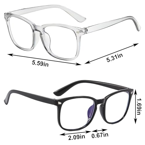 Image of Clear Blue Light Glasses for Women and Men, Fashionable Square Frame Glasses with Anti Glare Protection