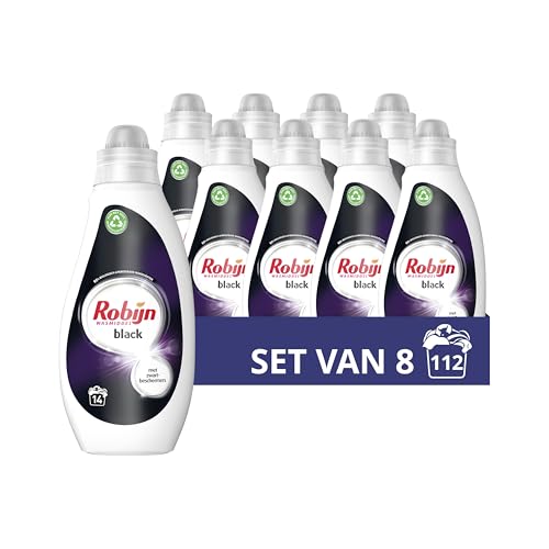Robijn Black Vloeibaar Wasmiddel, speciaal voor de donkere en zwarte was - 8 x 14 wasbeurten - Voordeelverpakking