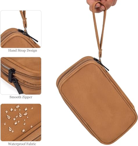 Image of Electronic Organizer Travel Cable Accessories Case, Electronic Organizer Bag, Waterproof Electronic Accessories Organizer Case for Power Bank, Charging Cords, Chargers, Earphone, USB Cable - Brown
