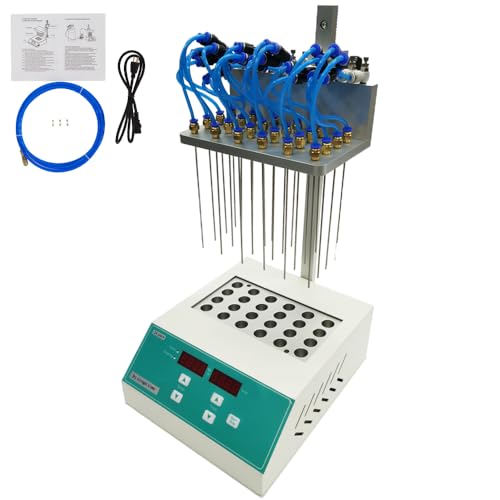 Techtongda L056068 Termovap Sample Concentrator 24Holes Dry Nitrogen Evaporator Laboratory Sample Evaporator Dry Heated Nitrogen Concentrator 110V cover