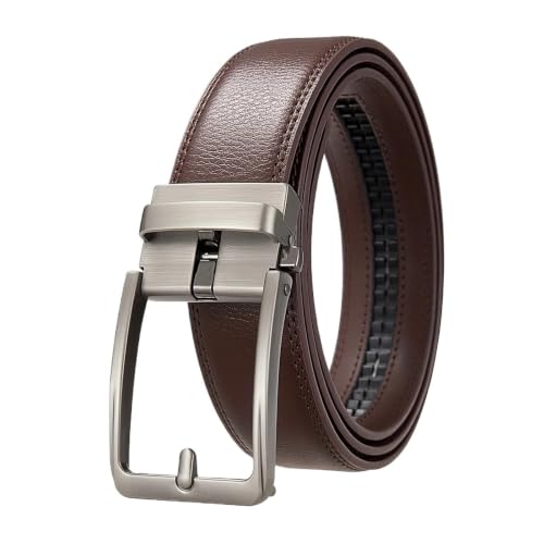 Cinturón de cuero para hombre con hebilla automática de 3,5 cm de ancho