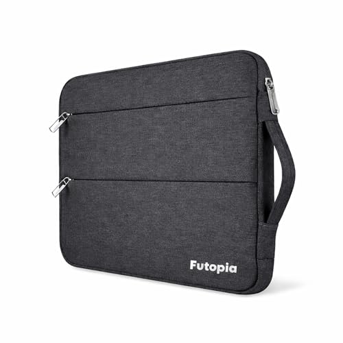Image of Futopia Laptop Sleeve Bag 15.6 Inch with Handle | Zipper Pockets | Water Resistant & Shockproof Durable Laptop Case Compatible for Laptop & Notebook Bag for Office, College & Travel (Dark Gray)