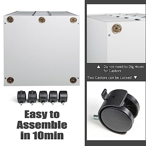 TOPSKY 5 Drawer Mobile Cabinet Fully Assembled Except Casters Built-in Handle (White)