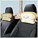 OLizeeÂ® 2Pack Stuffed Car Headrest Pillow Toast Bread Plush Car Seat Neck Pillow Sofa Neck Support Pillow for Car Interior Decoration Happy and Unhappy