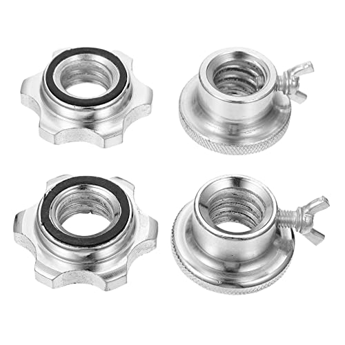 Cabilock 4 Pcs Collar Slip Barbell Nuts for Secure Weight Lifting Dumbbell Accessories for Standard Lifts Overhead Press Easy to Use Practical Design