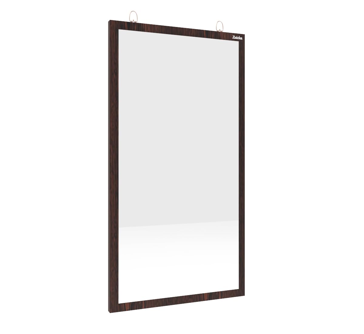 Modern Wall Mirror, Dark Wood Frame, Rectangle, 58 x 30 x 1.5 cm, Hanging Mount, Home Decor-image-11