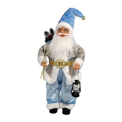 Sharplace 60cm Realistic Christmas Santa Standing Doll Ornament, Santa Claus Figure, Father Christmas Decoration Xmas Display Decor for Holiday Statue Mantelpiece Celebrations Office Restaurant, Blue