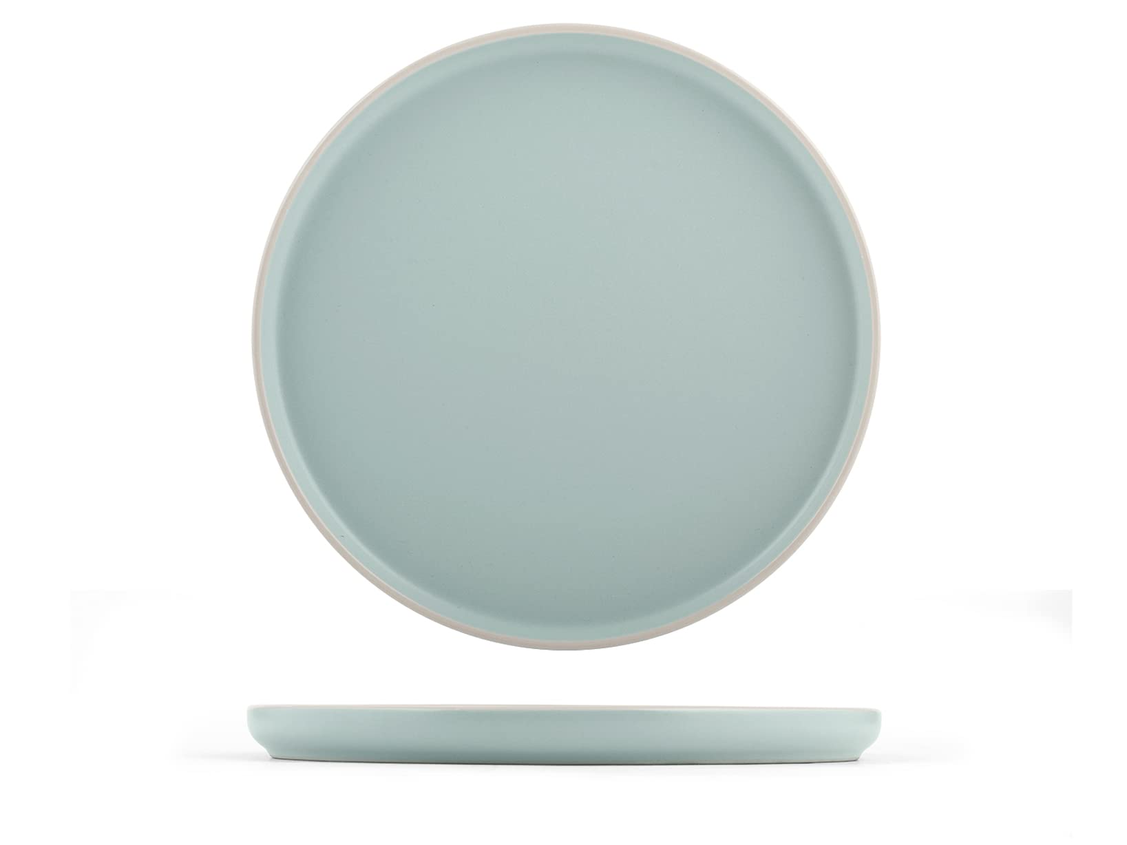 H&H Servizio Tavola Bergen 18 Pezzi in Stoneware Opaco – Piatti Piani, Fondi e Frutta – Lavabili in Lavastoviglie e Adatti al Microonde – Design Moderno, Colori Naturali