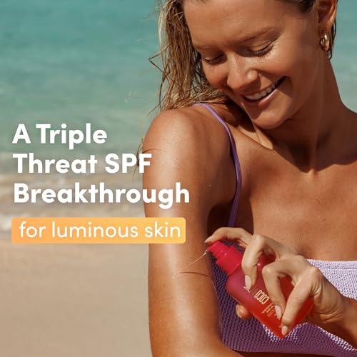 coco amp eve tan boosting anti-aging body oil spf45 - tanning accelerator pump uva uvb sun protection  moisturizing outdoor bronzing enhancer with natural ingredients antioxidants 507 fl oz