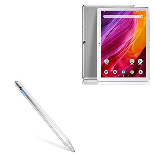 Stylus Pen for Dragon Touch K10 Tablet (Stylus Pen by BoxWave) - AccuPoint Active Stylus, Electronic Stylus with Ultra Fine Tip for Dragon Touch K10 Tablet - Metallic Silver