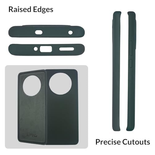 Image of SPRIG Compatible with Realme 11 Pro Plus Premium SilkTone (Liquid Silicone) Back Cover Drop Tested Shock Proof Mobile Case for Men, Women, Boys and Girls with Camera Protection (Dark Green)