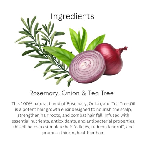 Image of Khadi Rosemary & Onion Hair Oil 200ml | Herbal Oil For Hair Growth, Dry & Frizzy Hair | Non Sticky, Paraben & Mineral Oil Free | Suitable for All Hair Types | Daily Use for Men & Women