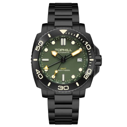Image of TOPHILL Men Watches Automatic Mechanical Watches - Dive, GMT, Chronograph & Dress Styles | 316L Stainless Steel, Sapphire Crystal, Ceramic Bezel | 5ATM-300M Waterproof with Super Luminous | Classic Business & Sport Casual