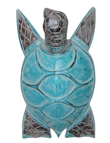 Estatua de Tortuga Decorativa de Madera Tallada a Mano miniatura 2
