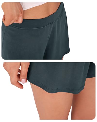 Image of ODODOS 2-Pack Ultra-Soft Modal Lounge Shorts for Women - Lightweight & Breathable Sleepwear, 3 inch Inseam