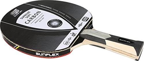 sunflex Supreme Soft Carbon Raqueta de Ping-Pong | Raqueta Profesional Multicolor | Decking ITTF Mogul | Mango cóncavo | para Jugadores de Club y Competencias