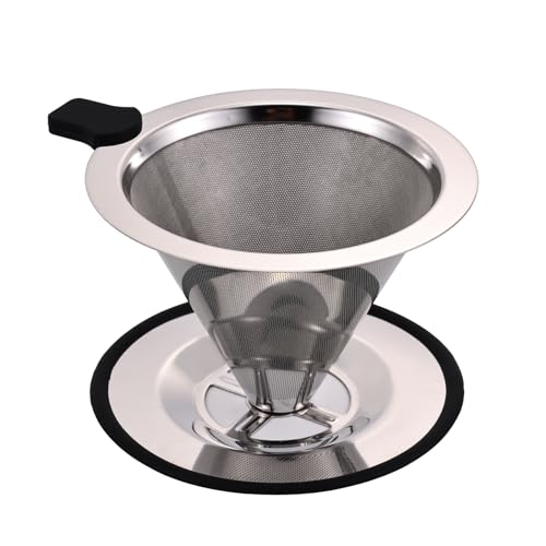 Pour Over Coffee Filter Dripper Stainless Steel Metal Cone Coffee Filter