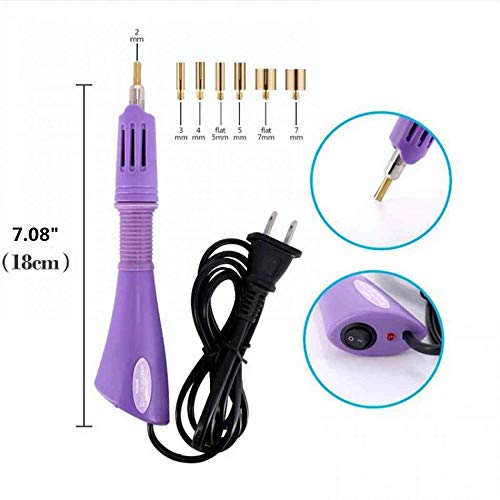 Hotfix Applicator,Diy Hot Fix Rhinestone Setter Applicator Wand Tool Kit Set With 7 Different Sizes Tips,Support Stand (Pink) #TOP6