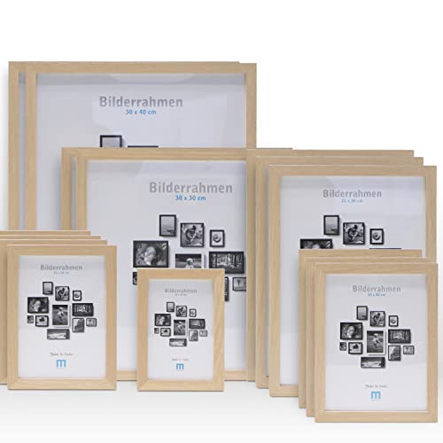 14 tlg. Foto Bilderrahmen-Set in Naturoptik in verschiedenen,...