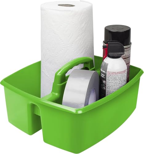 Image of Storex 2-Compartment Large Caddy - Multipurpose Classroom Organizer with Handle, Assorted Colors, 6-Pack (00948E06C)