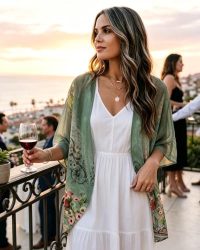 Image of Swimsuit Coverups for Women Sarong Beach Bikini Wrap Sheer Short Skirt Chiffon Scarf for Swimwear