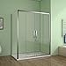 Cabine de douche 120x80x190cm porte de douche à l'accès au centre + paroi latérale