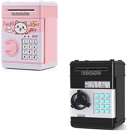 KMiKE Electronic Piggy Bank for Kids Cash Coin Cartoon ATM Money Saver Coin Bank for Kids with Password Great Gift Toy for Kids Children