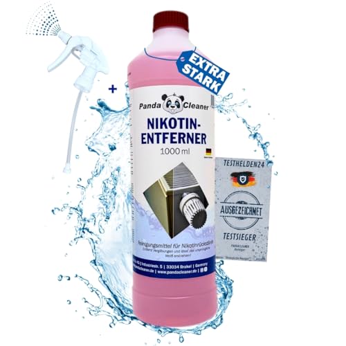 PandaCleaner Nettoyant de nicotine - 1000 ml - Nettoyant pour vitres et portes en plastique - Détergent de suie bio