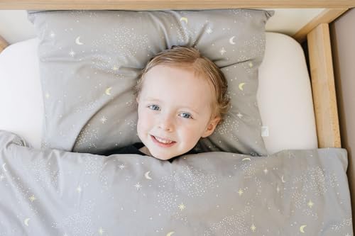 Ecolino Duvet Cover Soft and 100% Organic Cotton Crib Toddler Travel Size 37 x 51 Cover for Comforter Duvet Insert or Blanket - Milky Way